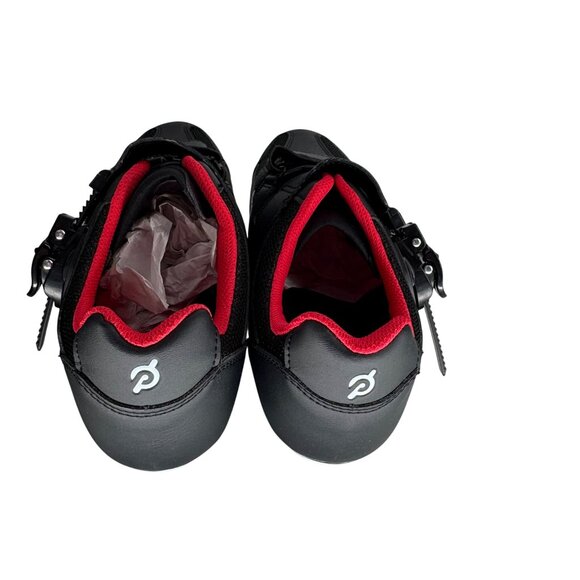 Peloton Cycling Shoes Size 42 Black & Red Spin Bike Footwear With Box NEW - Picture 3 of 8
